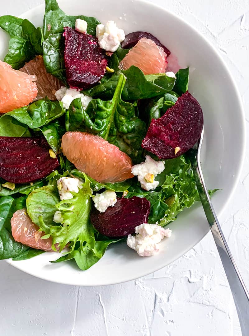 Roasted Beet & Grapefruit Salad with Goat Cheese