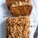 overhead shot of carrot cake loaf