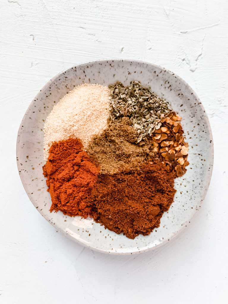 homemade taco seasoning on a small plate