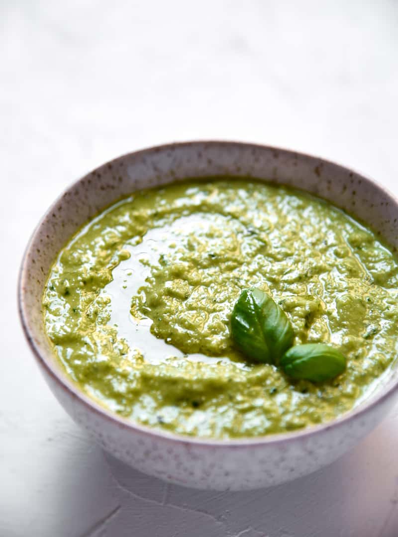 Easy Garlic Scape and Basil Pesto