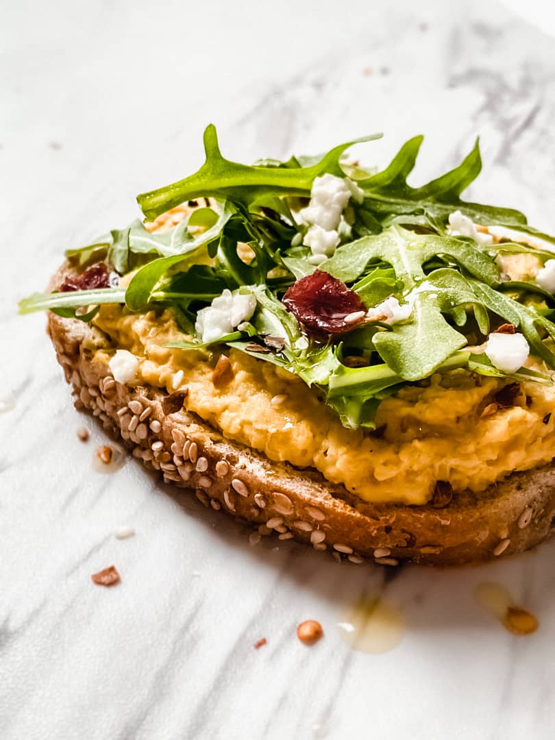 smashed chickpea salad toast