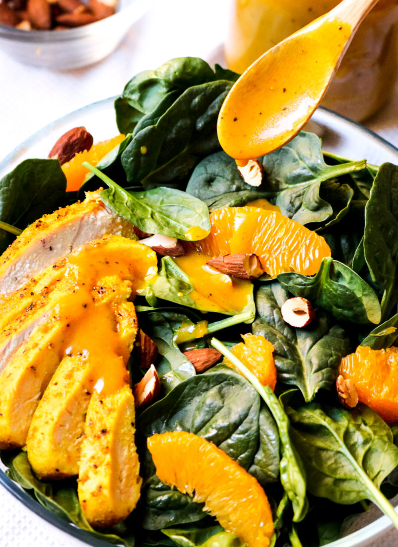 Simple Spinach Salad with Oranges and Almonds