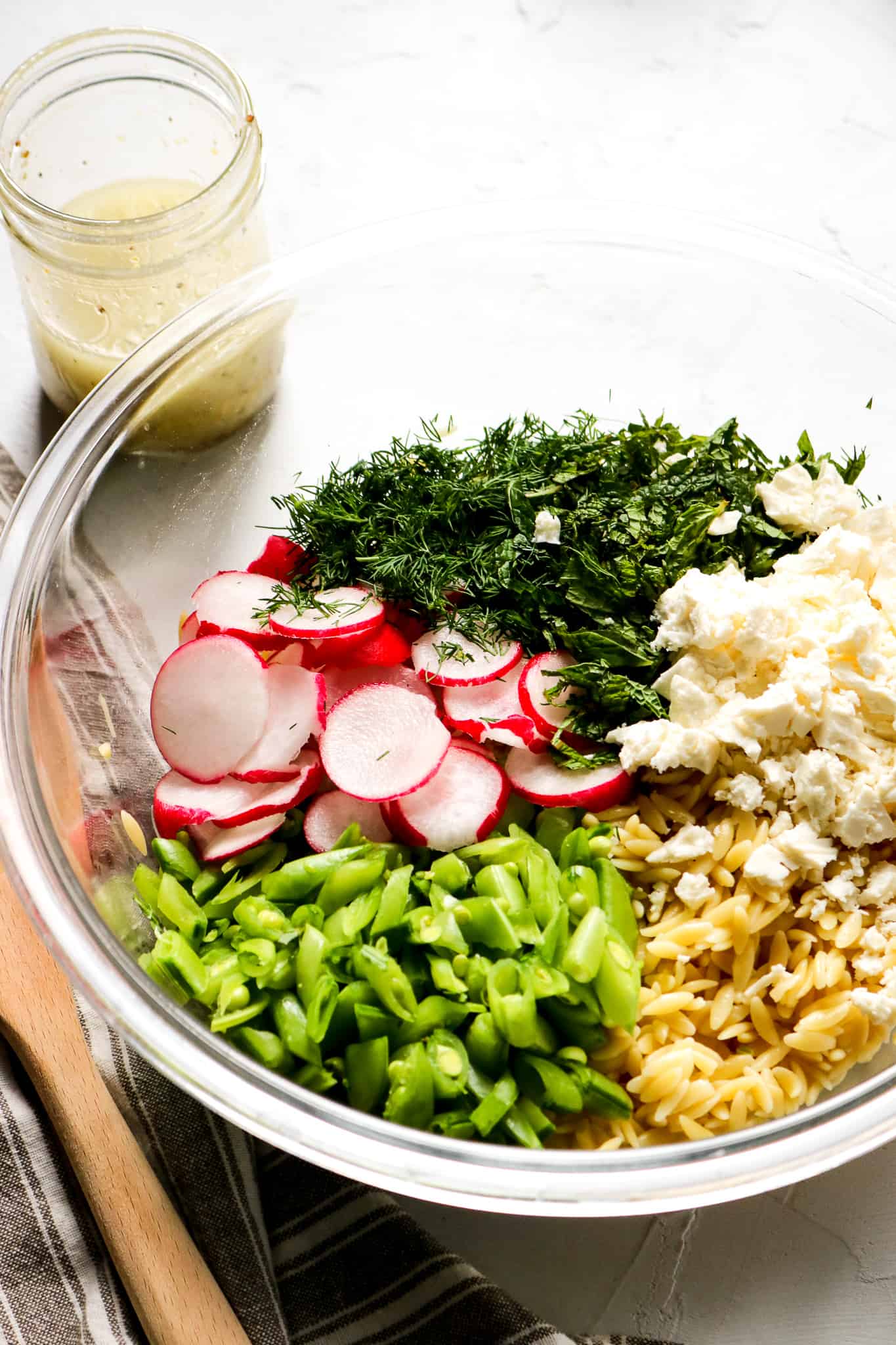 orzo pasta salad with spring vegetables