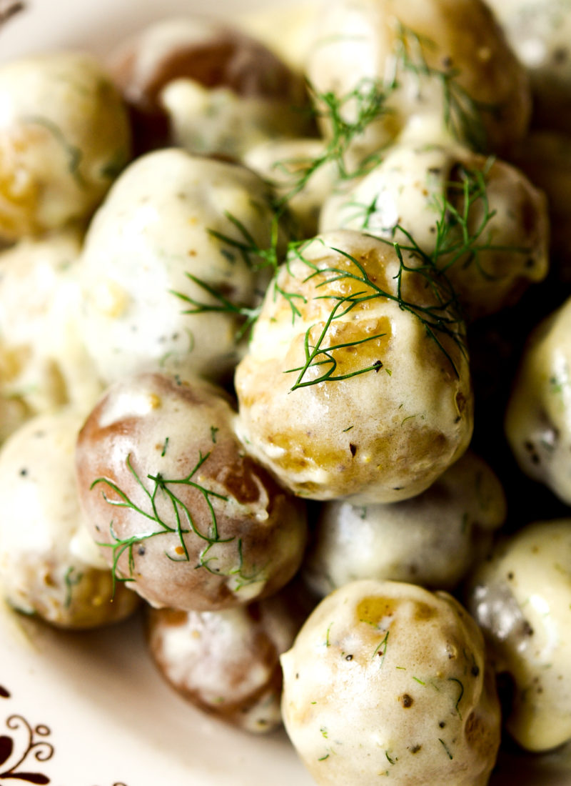 New Potatoes with Creamy Dill Sauce