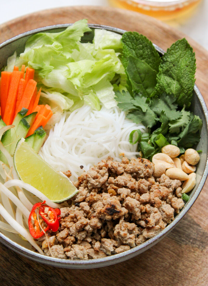 Vietnamese Style Ground Pork Vermicelli Bowls